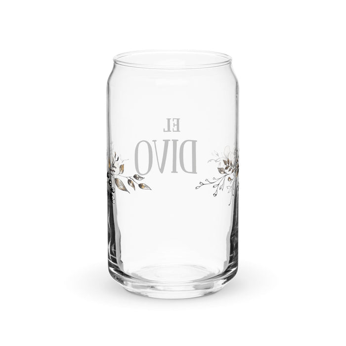 El Divo Exclusive Art Piece Can-Shaped Glass Home Office Work Mexican Spanish Pride Gift Cup One-Of-A-Kind Calligraphy Glass | E19 Mexicada