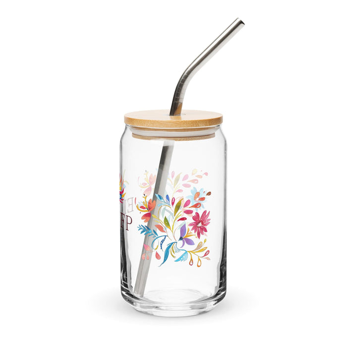 El Enfp Exclusive Art Piece Can-Shaped Glass Home Office Work Mexican Spanish Pride Gift Cup One-Of-A-Kind Calligraphy Glass | E9 Mexicada