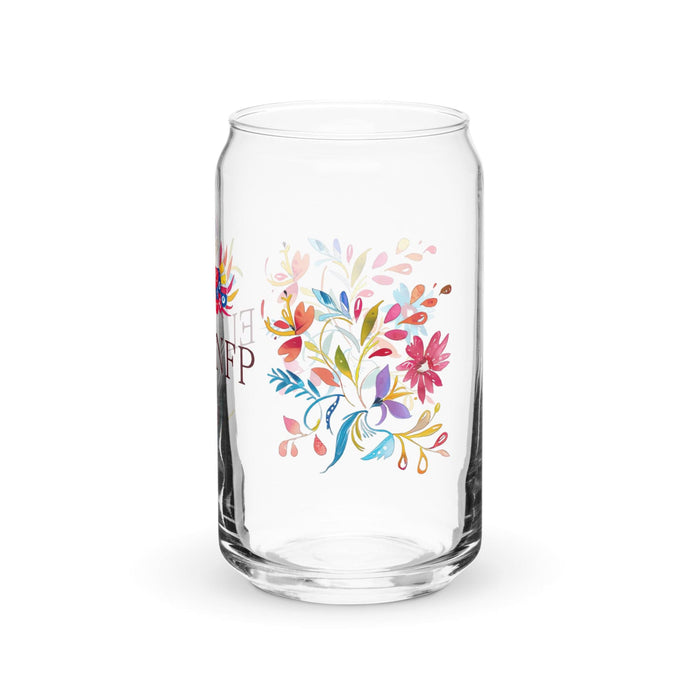 El Enfp Exclusive Art Piece Can-Shaped Glass Home Office Work Mexican Spanish Pride Gift Cup One-Of-A-Kind Calligraphy Glass | E9 Mexicada