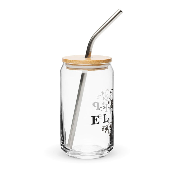 El Enfp Exclusive Art Piece Can-Shaped Glass Home Office Work Mexican Spanish Pride Gift Cup One-Of-A-Kind Calligraphy Glass | E16 Mexicada