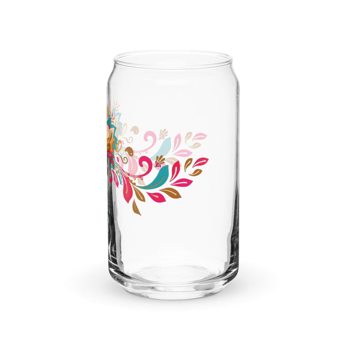 El Enfp Exclusive Art Piece Can-Shaped Glass Home Office Work Mexican Spanish Pride Gift Cup One-Of-A-Kind Calligraphy Glass | E17 Mexicada