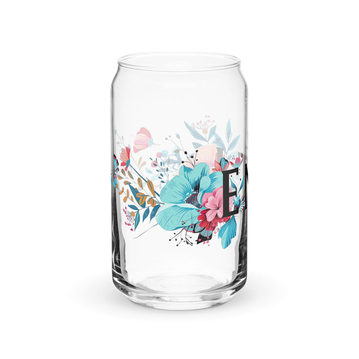 El Entj Exclusive Art Piece Can-Shaped Glass Home Office Work Mexican Spanish Pride Gift Cup One-Of-A-Kind Calligraphy Glass | E7 Mexicada