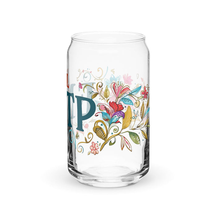 El Entp Exclusive Art Piece Can-Shaped Glass Home Office Work Mexican Spanish Pride Gift Cup One-Of-A-Kind Calligraphy Glass | E6 Mexicada