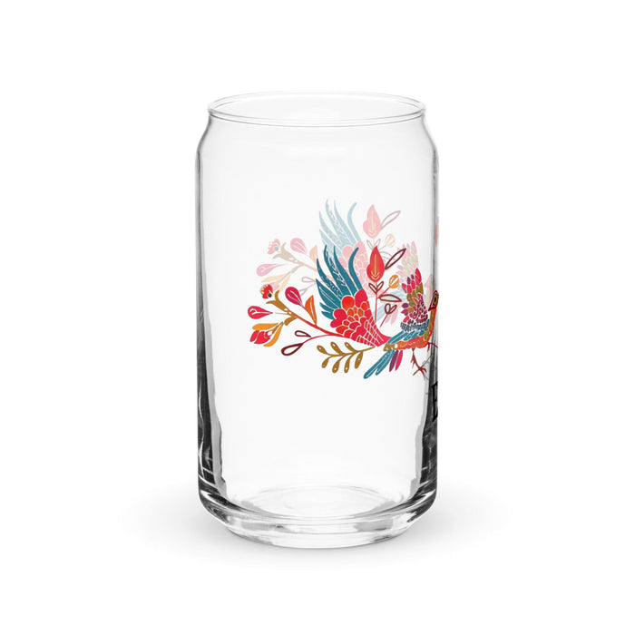 El Entp Exclusive Art Piece Can-Shaped Glass Home Office Work Mexican Spanish Pride Gift Cup One-Of-A-Kind Calligraphy Glass | E14 Mexicada