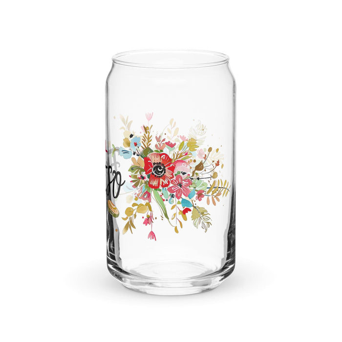 El Freso Exclusive Art Piece Can-Shaped Glass Home Office Work Mexican Spanish Pride Gift Cup One-Of-A-Kind Calligraphy Glass | E19 Mexicada