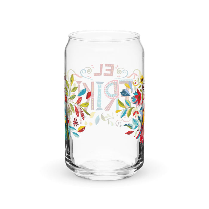 El Friki Exclusive Art Piece Can-Shaped Glass Home Office Work Mexican Spanish Pride Gift Cup One-Of-A-Kind Calligraphy Glass | E11 Mexicada