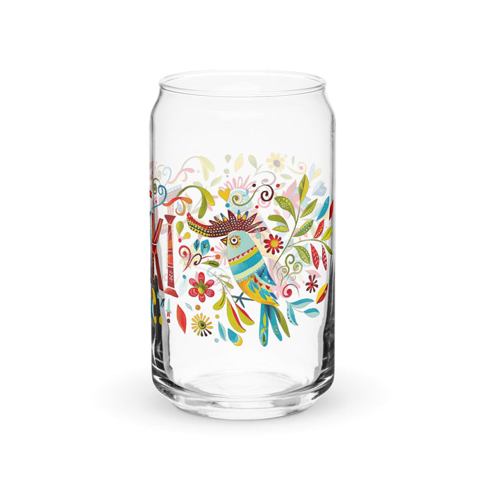 El Friki Exclusive Art Piece Can-Shaped Glass Home Office Work Mexican Spanish Pride Gift Cup One-Of-A-Kind Calligraphy Glass | E11 Mexicada