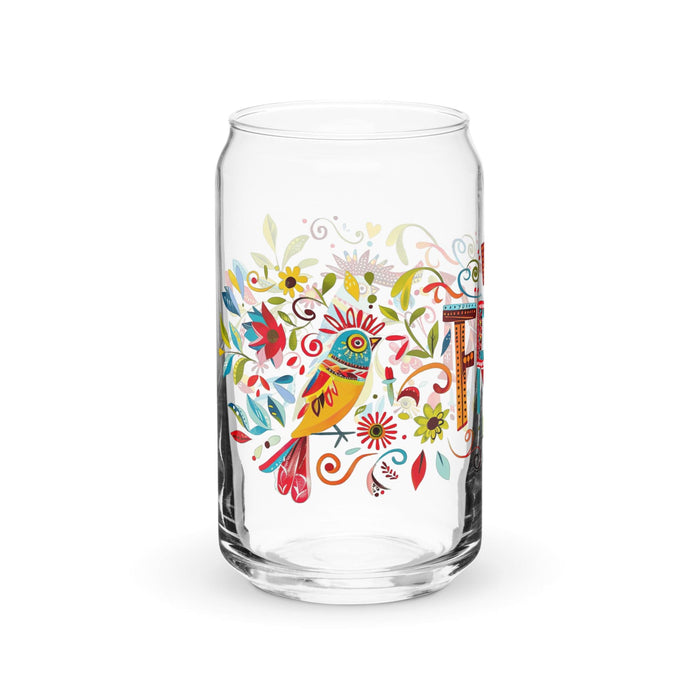 El Friki Exclusive Art Piece Can-Shaped Glass Home Office Work Mexican Spanish Pride Gift Cup One-Of-A-Kind Calligraphy Glass | E11 Mexicada