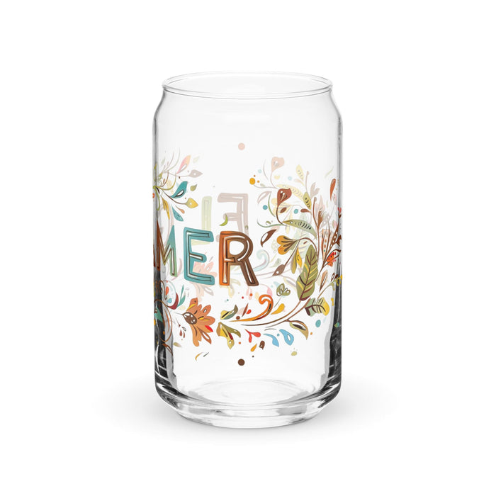 El Gamer Exclusive Art Piece Can-Shaped Glass Home Office Work Mexican Spanish Pride Gift Cup One-Of-A-Kind Calligraphy Glass | E3 Mexicada