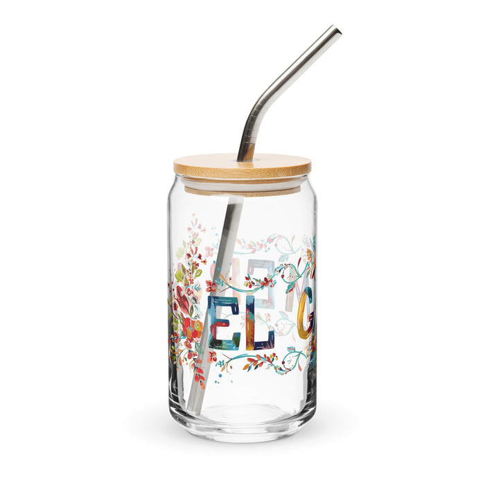 El Gamer Exclusive Art Piece Can-Shaped Glass Home Office Work Mexican Spanish Pride Gift Cup One-Of-A-Kind Calligraphy Glass | E17 Mexicada