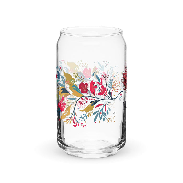 El Geek Exclusive Art Piece Can-Shaped Glass Home Office Work Mexican Spanish Pride Gift Cup One-Of-A-Kind Calligraphy Glass | E3 Mexicada