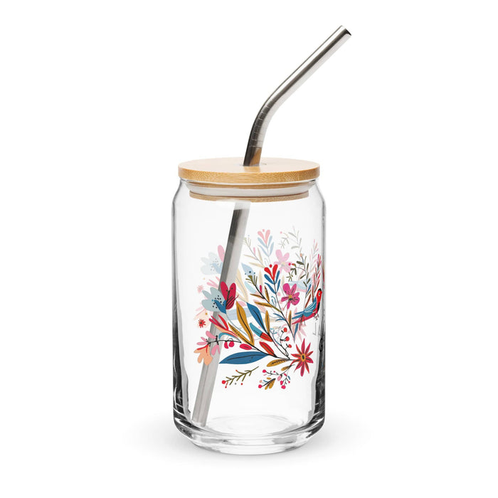 El Genial Exclusive Art Piece Can-Shaped Glass Home Office Work Mexican Spanish Pride Gift Cup One-Of-A-Kind Calligraphy Glass | E3 Mexicada