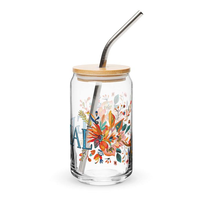 El Genial Exclusive Art Piece Can-Shaped Glass Home Office Work Mexican Spanish Pride Gift Cup One-Of-A-Kind Calligraphy Glass | E17 Mexicada