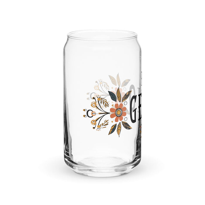 El Genio Exclusive Art Piece Can-Shaped Glass Home Office Work Mexican Spanish Pride Gift Cup One-Of-A-Kind Calligraphy Glass | E10 Mexicada