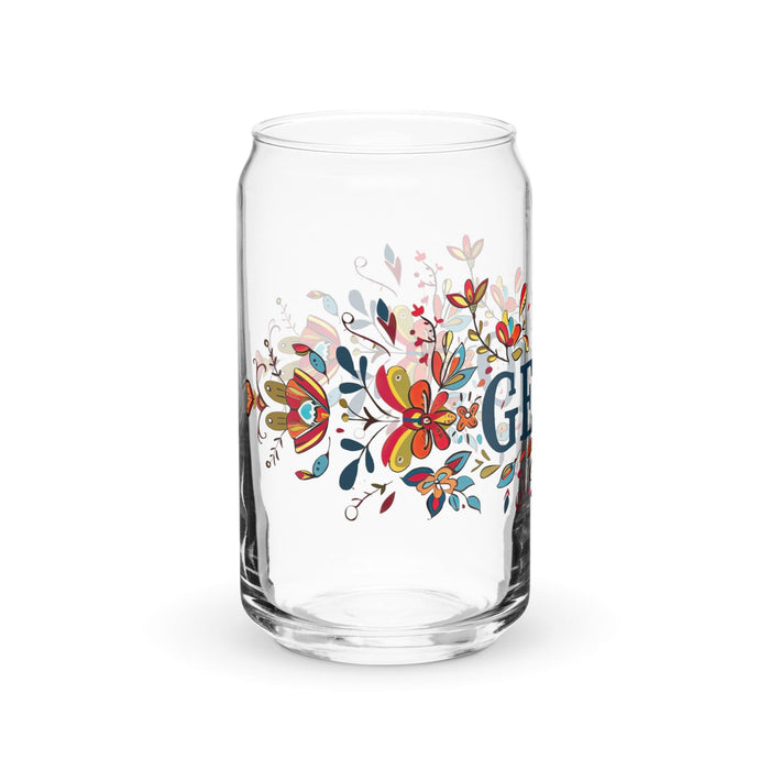 El Genio Exclusive Art Piece Can-Shaped Glass Home Office Work Mexican Spanish Pride Gift Cup One-Of-A-Kind Calligraphy Glass | E14 Mexicada