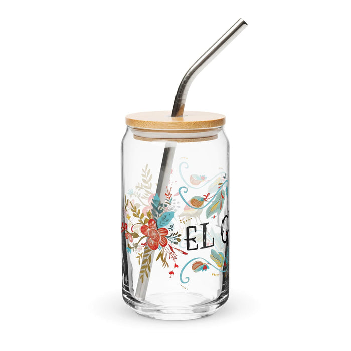 El Guay Exclusive Art Piece Can-Shaped Glass Home Office Work Mexican Spanish Pride Gift Cup One-Of-A-Kind Calligraphy Glass | E7 Mexicada