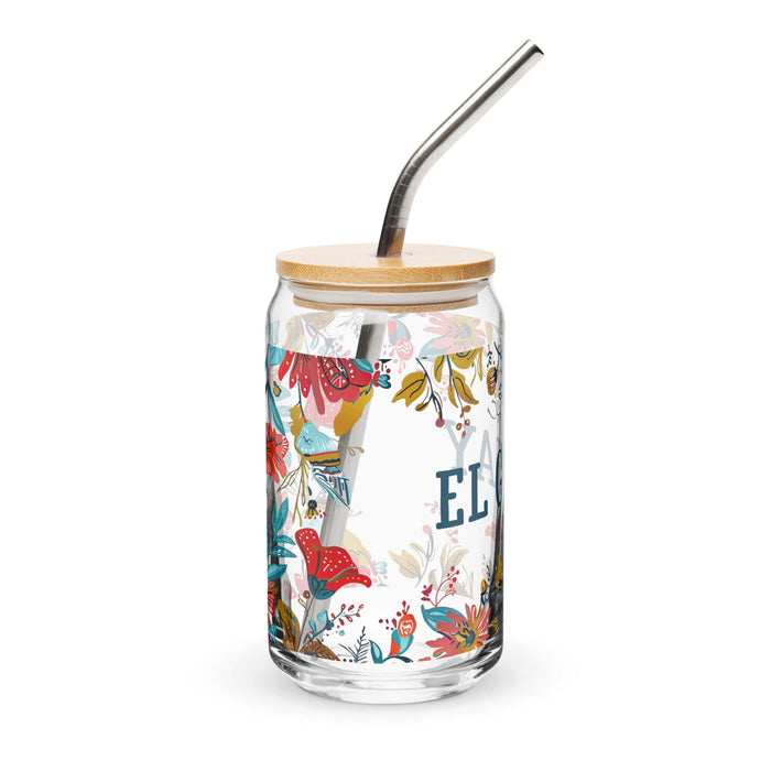 El Guay Exclusive Art Piece Can-Shaped Glass Home Office Work Mexican Spanish Pride Gift Cup One-Of-A-Kind Calligraphy Glass | E10 Mexicada