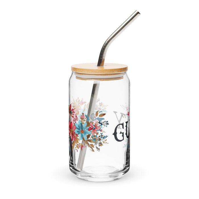 El Guay Exclusive Art Piece Can-Shaped Glass Home Office Work Mexican Spanish Pride Gift Cup One-Of-A-Kind Calligraphy Glass | E13 Mexicada