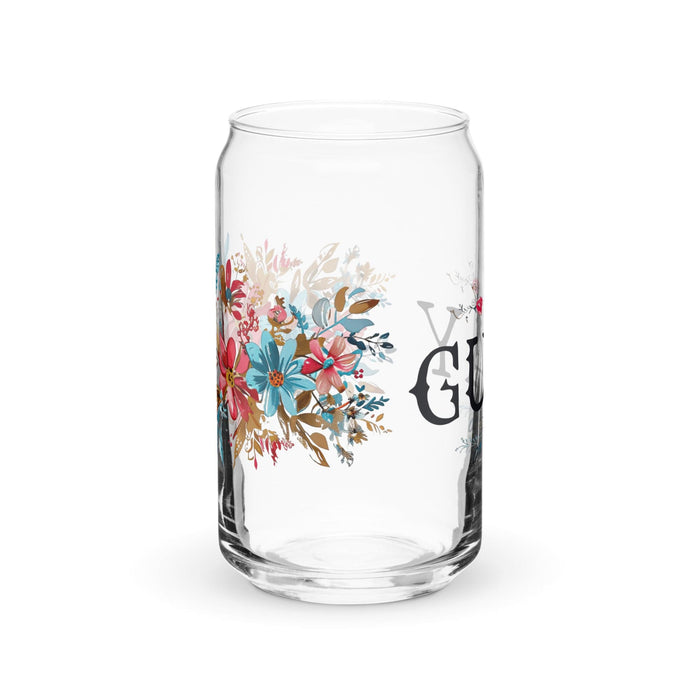 El Guay Exclusive Art Piece Can-Shaped Glass Home Office Work Mexican Spanish Pride Gift Cup One-Of-A-Kind Calligraphy Glass | E13 Mexicada