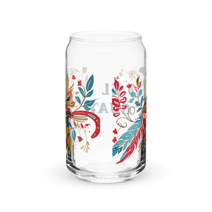 El Guay Exclusive Art Piece Can-Shaped Glass Home Office Work Mexican Spanish Pride Gift Cup One-Of-A-Kind Calligraphy Glass | E19 Mexicada