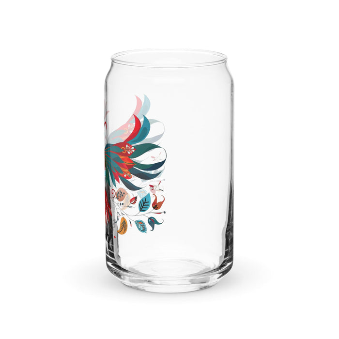 El Icono Exclusive Art Piece Can-Shaped Glass Home Office Work Mexican Spanish Pride Gift Cup One-Of-A-Kind Calligraphy Glass | E11 Mexicada