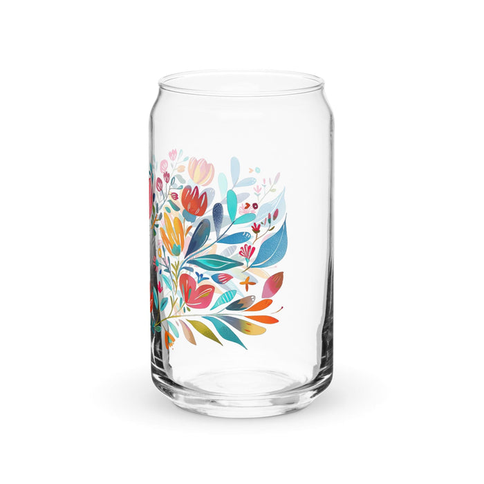 El Infj Exclusive Art Piece Can-Shaped Glass Home Office Work Mexican Spanish Pride Gift Cup One-Of-A-Kind Calligraphy Glass | E4 Mexicada