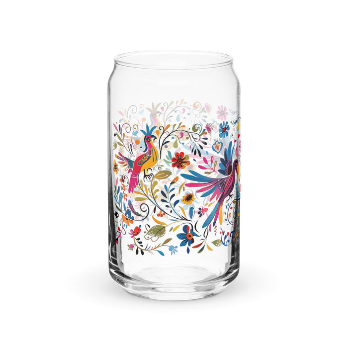 El Infp Exclusive Art Piece Can-Shaped Glass Home Office Work Mexican Spanish Pride Gift Cup One-Of-A-Kind Calligraphy Glass | E4 Mexicada