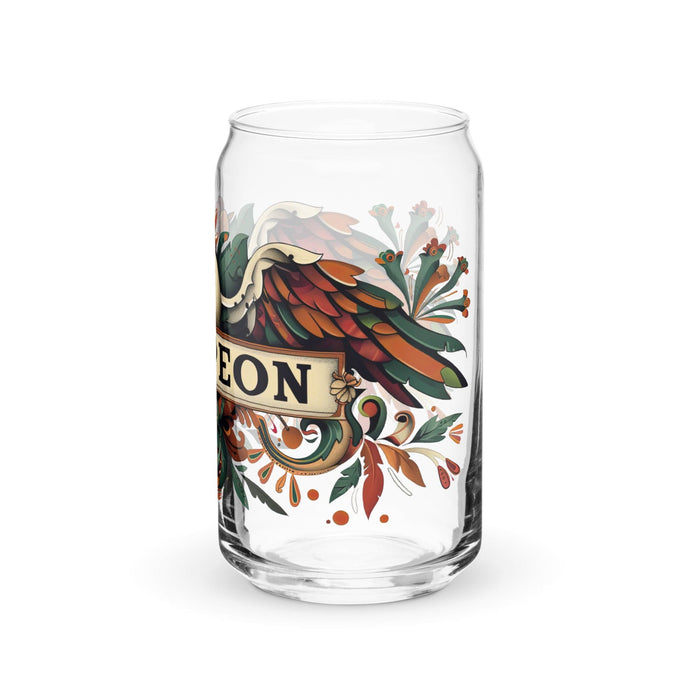 Campeón Exclusive Art Piece Can-Shaped Glass Home Office Work Mexican Spanish Pride Gift Cup One-Of-A-Kind Calligraphy Glass | C7 Mexicada