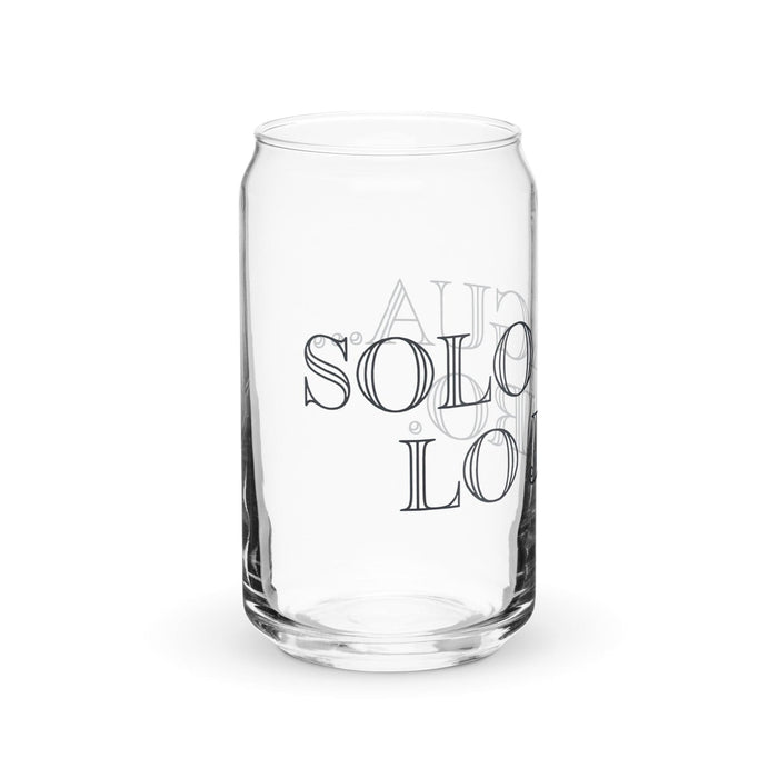 Solo Agua Lo Juro Exclusive Art Piece Can-Shaped Glass Home Office Work Mexican Spanish Pride Gift Cup One-Of-A-Kind Calligraphy Glass | S3 Mexicada