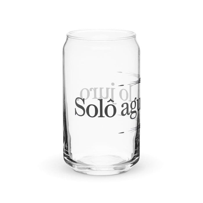 Solo Agua Lo Juro Exclusive Art Piece Can-Shaped Glass Home Office Work Mexican Spanish Pride Gift Cup One-Of-A-Kind Calligraphy Glass | S12 Mexicada