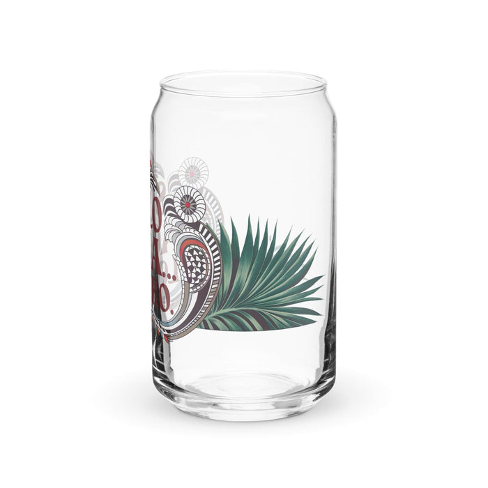 Solo Agua Lo Juro Exclusive Art Piece Can-Shaped Glass Home Office Work Mexican Spanish Pride Gift Cup One-Of-A-Kind Calligraphy Glass | S15 Mexicada