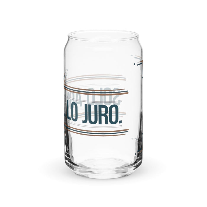 Solo Agua Lo Juro Exclusive Art Piece Can-Shaped Glass Home Office Work Mexican Spanish Pride Gift Cup One-Of-A-Kind Calligraphy Glass | S17 Mexicada