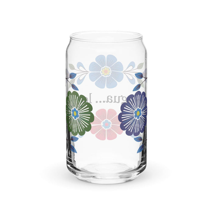 Solo Agua Lo Juro Exclusive Art Piece Can-Shaped Glass Home Office Work Mexican Spanish Pride Gift Cup One-Of-A-Kind Calligraphy Glass | S19 Mexicada