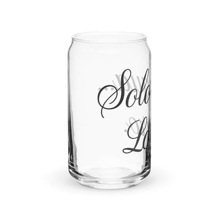 Solo Agua Lo Juro Exclusive Art Piece Can-Shaped Glass Home Office Work Mexican Spanish Pride Gift Cup One-Of-A-Kind Calligraphy Glass | S21 Mexicada