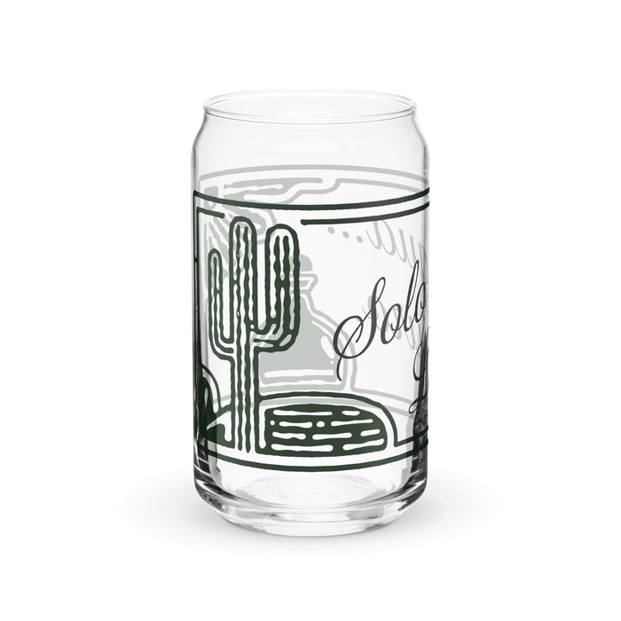 Solo Agua Lo Juro Exclusive Art Piece Can-Shaped Glass Home Office Work Mexican Spanish Pride Gift Cup One-Of-A-Kind Calligraphy Glass | S25 Mexicada