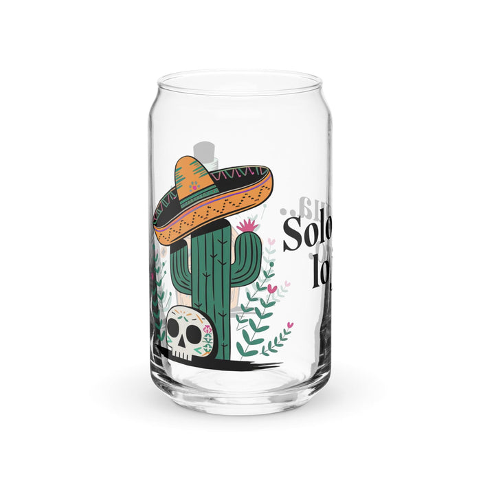 Solo Agua Lo Juro Exclusive Art Piece Can-Shaped Glass Home Office Work Mexican Spanish Pride Gift Cup One-Of-A-Kind Calligraphy Glass | S29 Mexicada