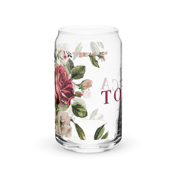 La Toxica Exclusive Art Piece Can-Shaped Glass Home Office Work Mexican Spanish Pride Gift Cup One-Of-A-Kind Calligraphy Glass | L7 Mexicada