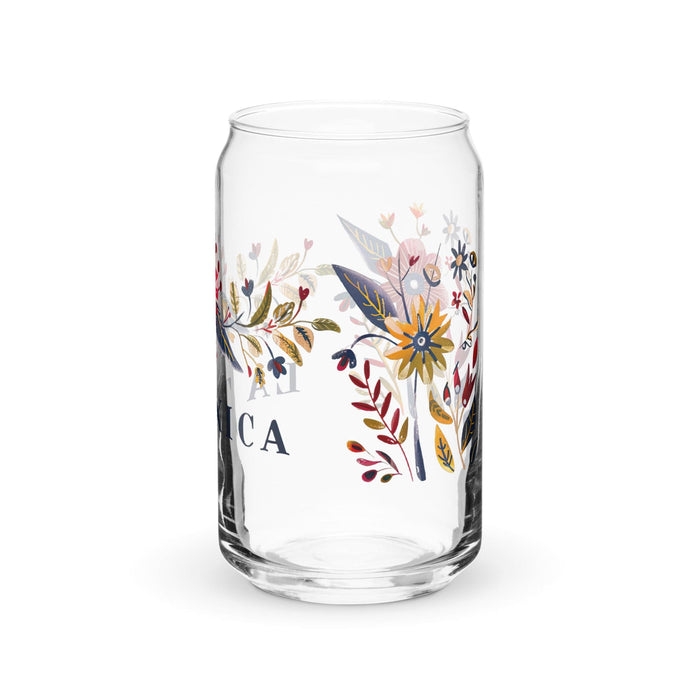 La Toxica Exclusive Art Piece Can-Shaped Glass Home Office Work Mexican Spanish Pride Gift Cup One-Of-A-Kind Calligraphy Glass | L12 Mexicada