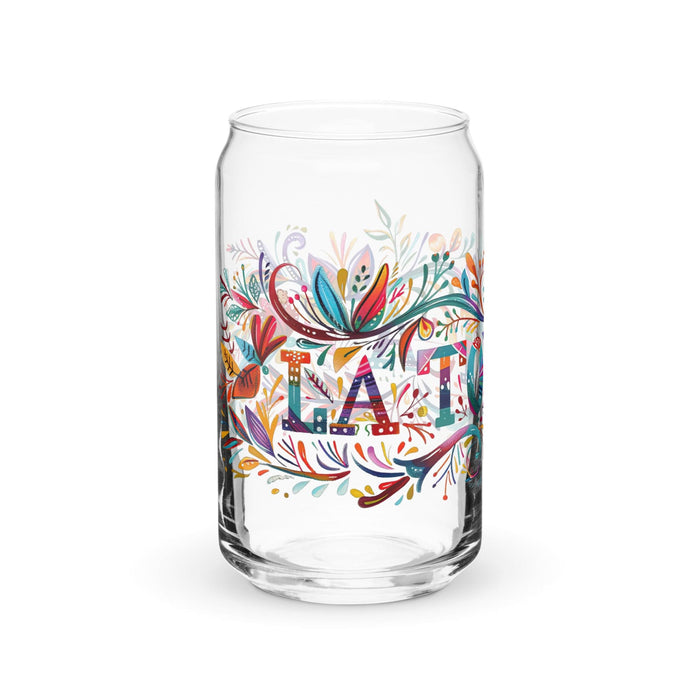 La Toxica Exclusive Art Piece Can-Shaped Glass Home Office Work Mexican Spanish Pride Gift Cup One-Of-A-Kind Calligraphy Glass | L13 Mexicada