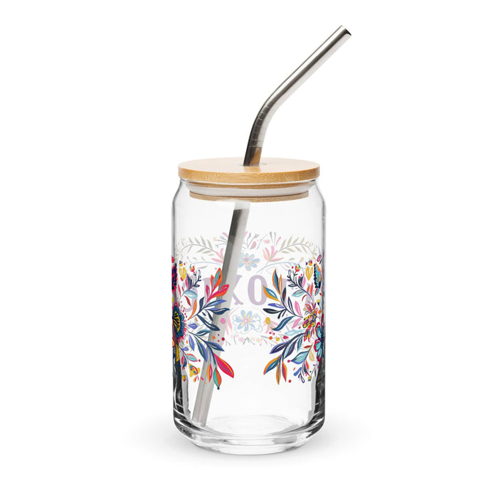 La Toxica Exclusive Art Piece Can-Shaped Glass Home Office Work Mexican Spanish Pride Gift Cup One-Of-A-Kind Calligraphy Glass | L18 Mexicada