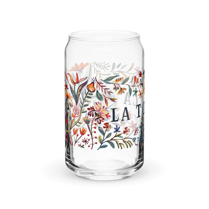 La Toxica Exclusive Art Piece Can-Shaped Glass Home Office Work Mexican Spanish Pride Gift Cup One-Of-A-Kind Calligraphy Glass | L19 Mexicada