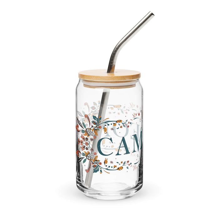 Campeón Exclusive Art Piece Can-Shaped Glass Home Office Work Mexican Spanish Pride Gift Cup One-Of-A-Kind Calligraphy Glass | C21 Mexicada