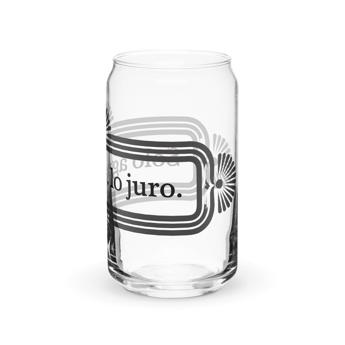 Solo Agua Lo Juro Exclusive Art Piece Can-Shaped Glass Home Office Work Mexican Spanish Pride Gift Cup One-Of-A-Kind Calligraphy Glass | S35 Mexicada