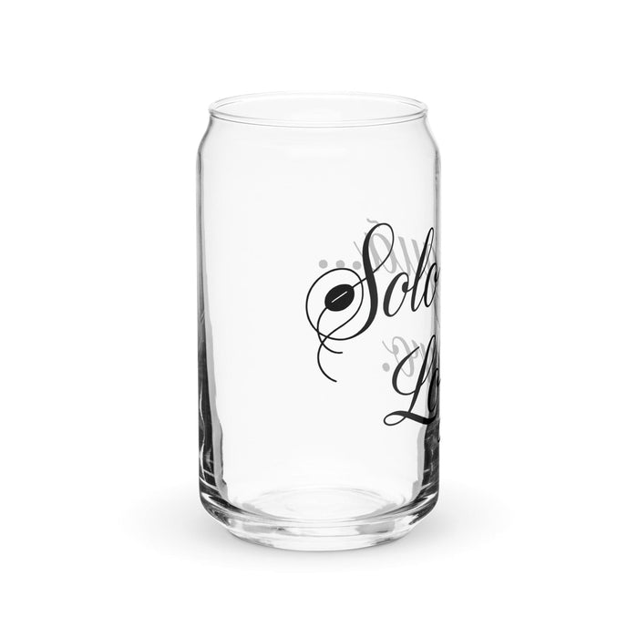 Solo Agua Lo Juro Exclusive Art Piece Can-Shaped Glass Home Office Work Mexican Spanish Pride Gift Cup One-Of-A-Kind Calligraphy Glass | S36 Mexicada