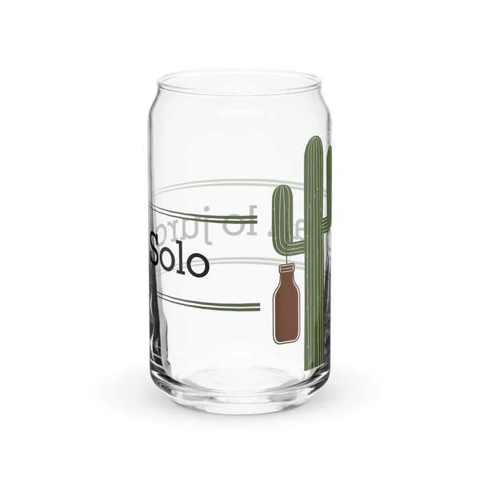 Solo Agua Lo Juro Exclusive Art Piece Can-Shaped Glass Home Office Work Mexican Spanish Pride Gift Cup One-Of-A-Kind Calligraphy Glass | S37 Mexicada