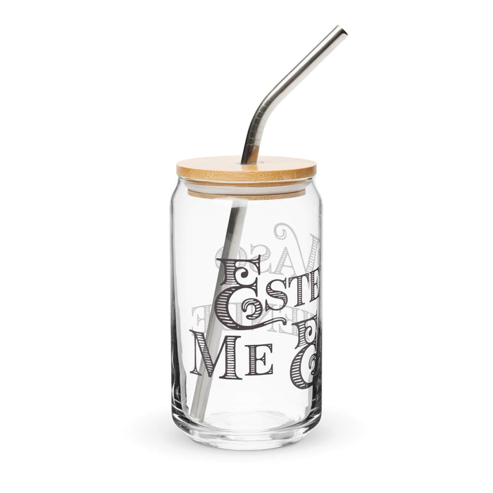 Este Vaso Me Entiende Exclusive Art Piece Can-Shaped Glass Home Office Work Mexican Spanish Pride Gift Cup One-Of-A-Kind Calligraphy Glass | E3 Mexicada