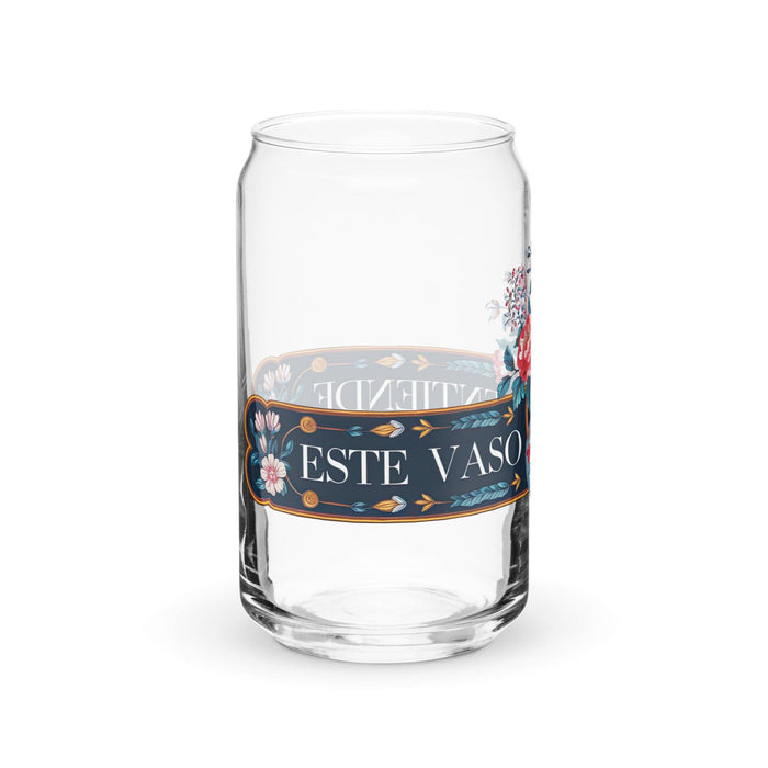 Este Vaso Me Entiende Exclusive Art Piece Can-Shaped Glass Home Office Work Mexican Spanish Pride Gift Cup One-Of-A-Kind Calligraphy Glass | E20 Mexicada