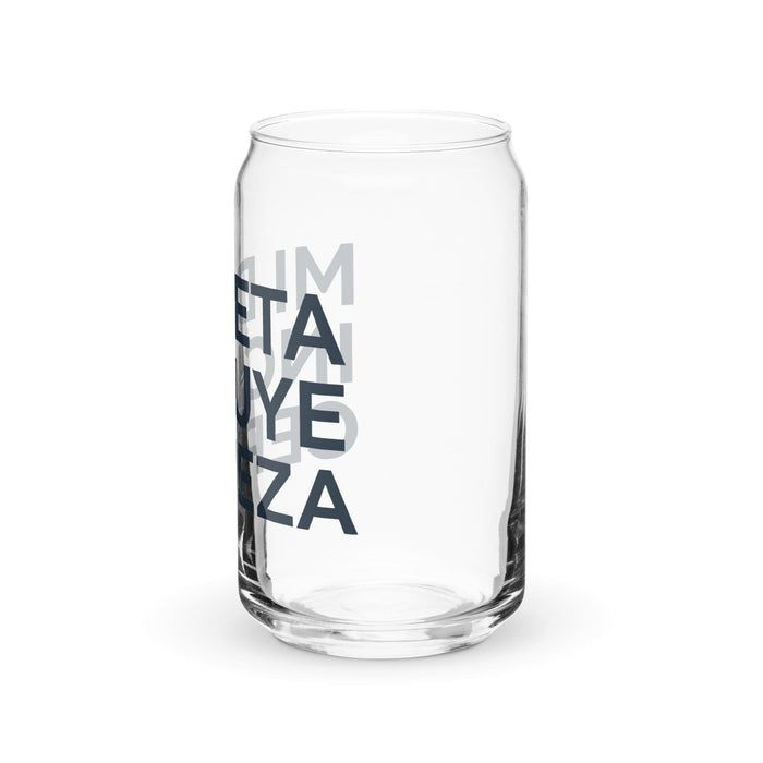 Mi Dieta Incluye Cerveza Exclusive Art Piece Can-Shaped Glass Home Office Work Mexican Spanish Pride Gift Cup One-Of-A-Kind Calligraphy Glass | M1 Mexicada