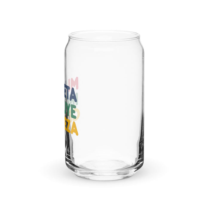 Mi Dieta Incluye Cerveza Exclusive Art Piece Can-Shaped Glass Home Office Work Mexican Spanish Pride Gift Cup One-Of-A-Kind Calligraphy Glass | M2 Mexicada