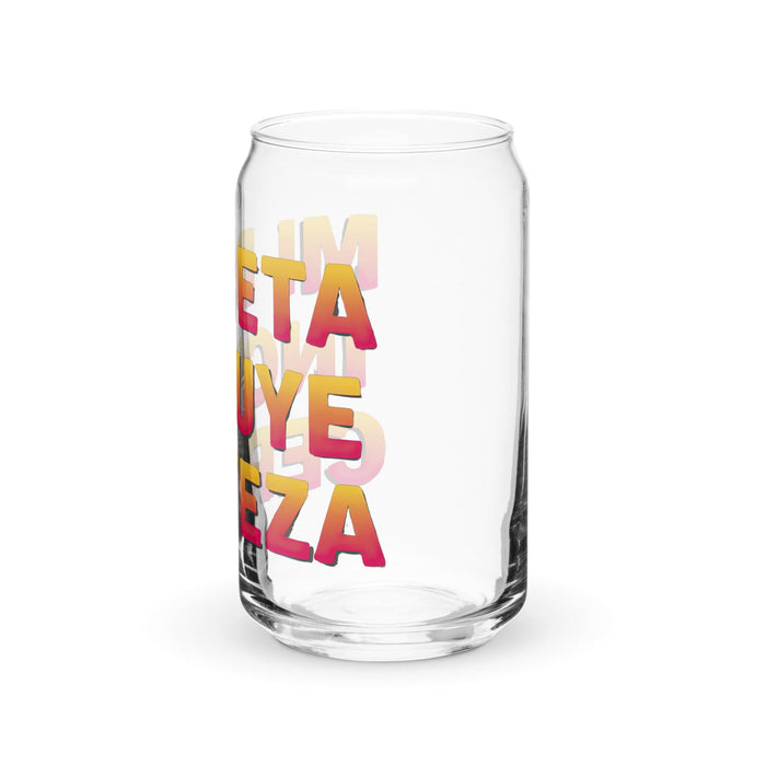 Mi Dieta Incluye Cerveza Exclusive Art Piece Can-Shaped Glass Home Office Work Mexican Spanish Pride Gift Cup One-Of-A-Kind Calligraphy Glass | M5 Mexicada